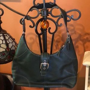 Coach hunter green hobo bag
